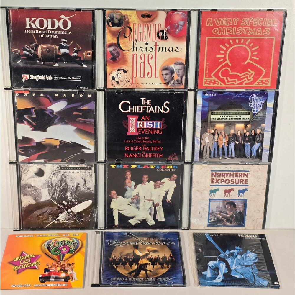 Mixed Music CD Lot of 12 Kodo Dave Mason The Chieftains Allman Bro Hendrix